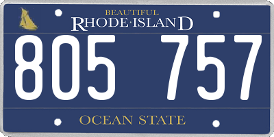 RI license plate 805757