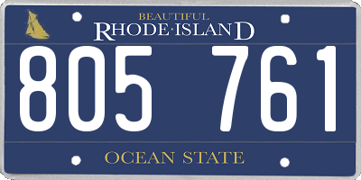 RI license plate 805761