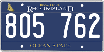 RI license plate 805762