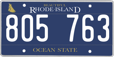 RI license plate 805763