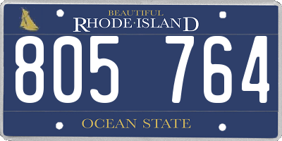 RI license plate 805764