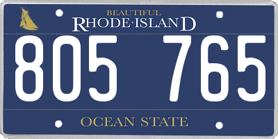 RI license plate 805765