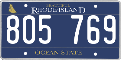 RI license plate 805769