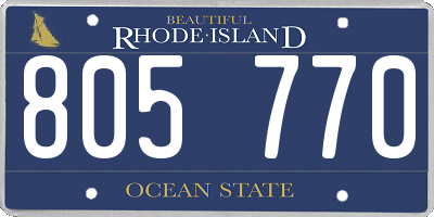 RI license plate 805770
