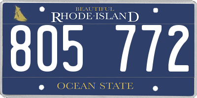 RI license plate 805772