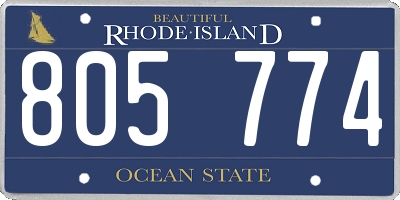 RI license plate 805774