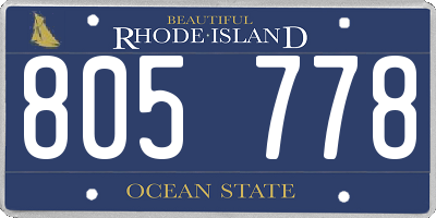 RI license plate 805778