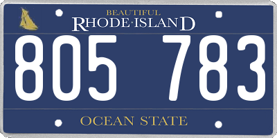 RI license plate 805783