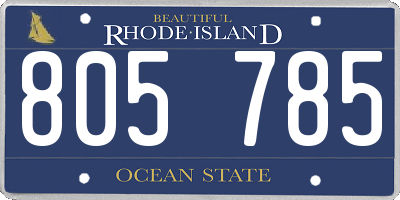 RI license plate 805785