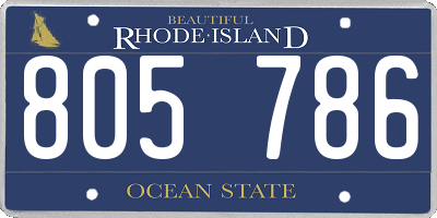 RI license plate 805786