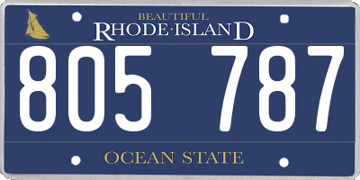RI license plate 805787