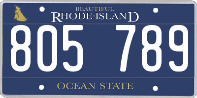 RI license plate 805789