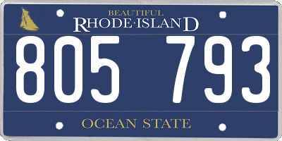 RI license plate 805793