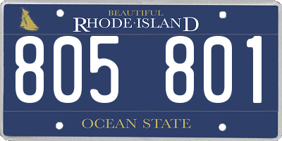 RI license plate 805801