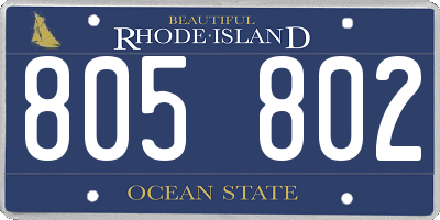 RI license plate 805802