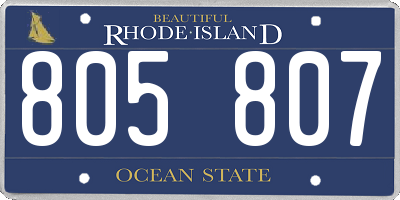 RI license plate 805807