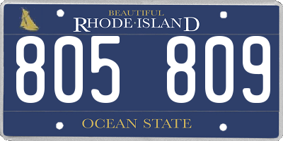 RI license plate 805809