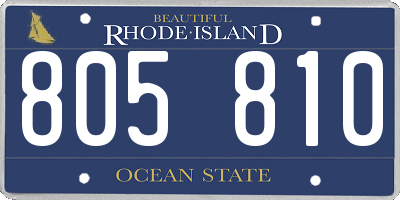 RI license plate 805810