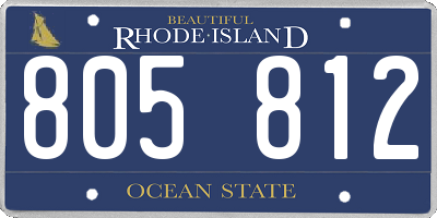 RI license plate 805812