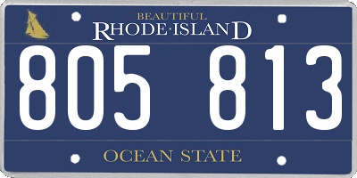 RI license plate 805813