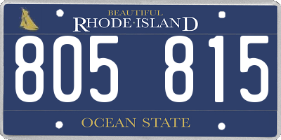RI license plate 805815