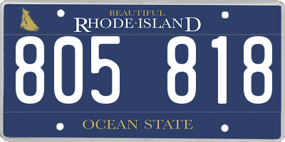 RI license plate 805818