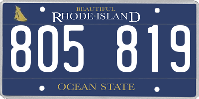 RI license plate 805819