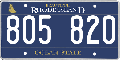 RI license plate 805820