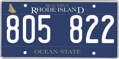 RI license plate 805822