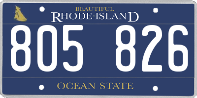 RI license plate 805826