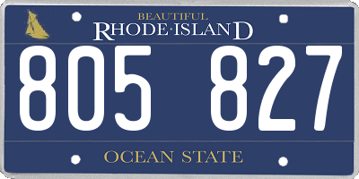 RI license plate 805827