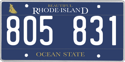 RI license plate 805831