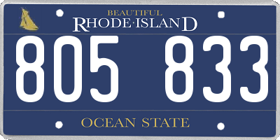 RI license plate 805833