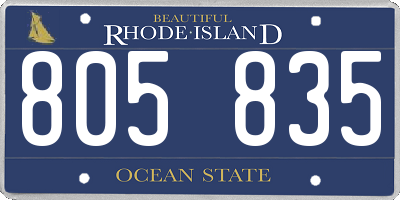 RI license plate 805835