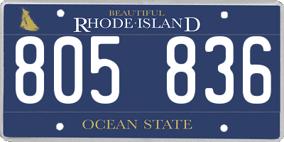 RI license plate 805836