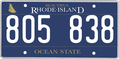 RI license plate 805838