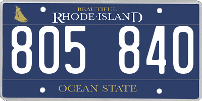 RI license plate 805840
