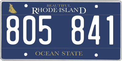 RI license plate 805841