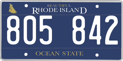 RI license plate 805842