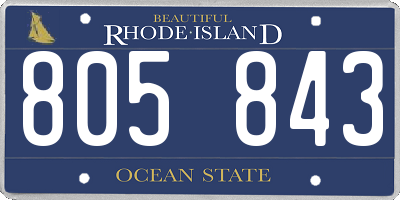 RI license plate 805843