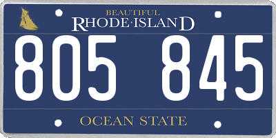 RI license plate 805845