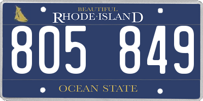 RI license plate 805849