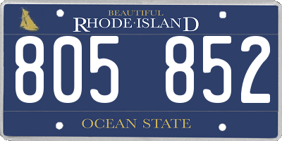 RI license plate 805852
