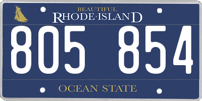 RI license plate 805854