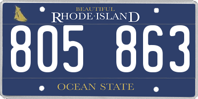 RI license plate 805863
