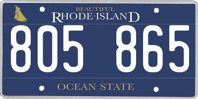 RI license plate 805865