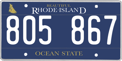 RI license plate 805867
