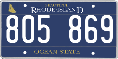 RI license plate 805869