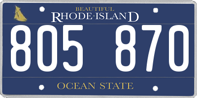 RI license plate 805870
