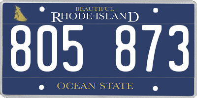 RI license plate 805873